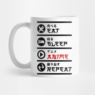 EAT SLEEP ANIME REPEAT Mug